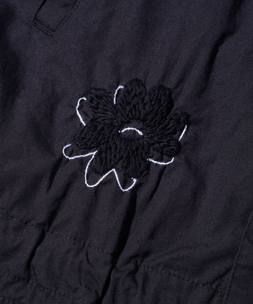 NOMA RHYTHM TEXTILE (ノーマ) / FLOWER EMBROIDERY HOODED COAT black