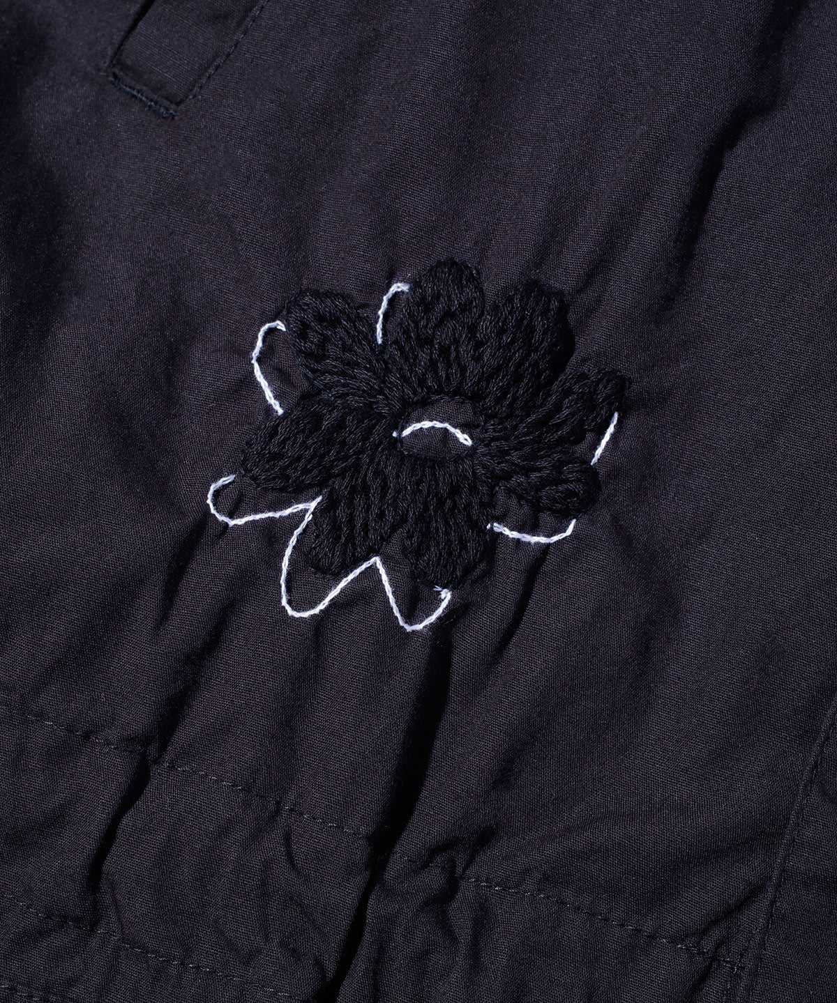 NOMA RHYTHM TEXTILE (ノーマ) / FLOWER EMBROIDERY HOODED COAT black
