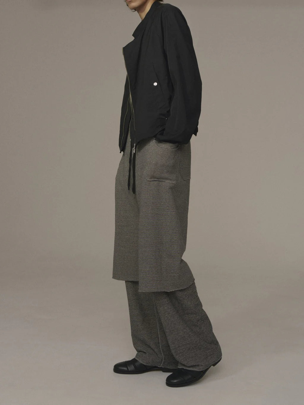 ensou. (エンソウ) / Long Zip Racing Jacket Black