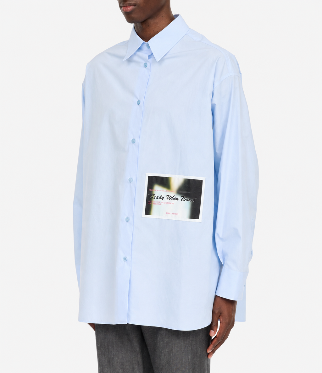 MM6 Maison Margiela ( エムエムシックス ) / Cotton poplin shirt with patched Light Blue