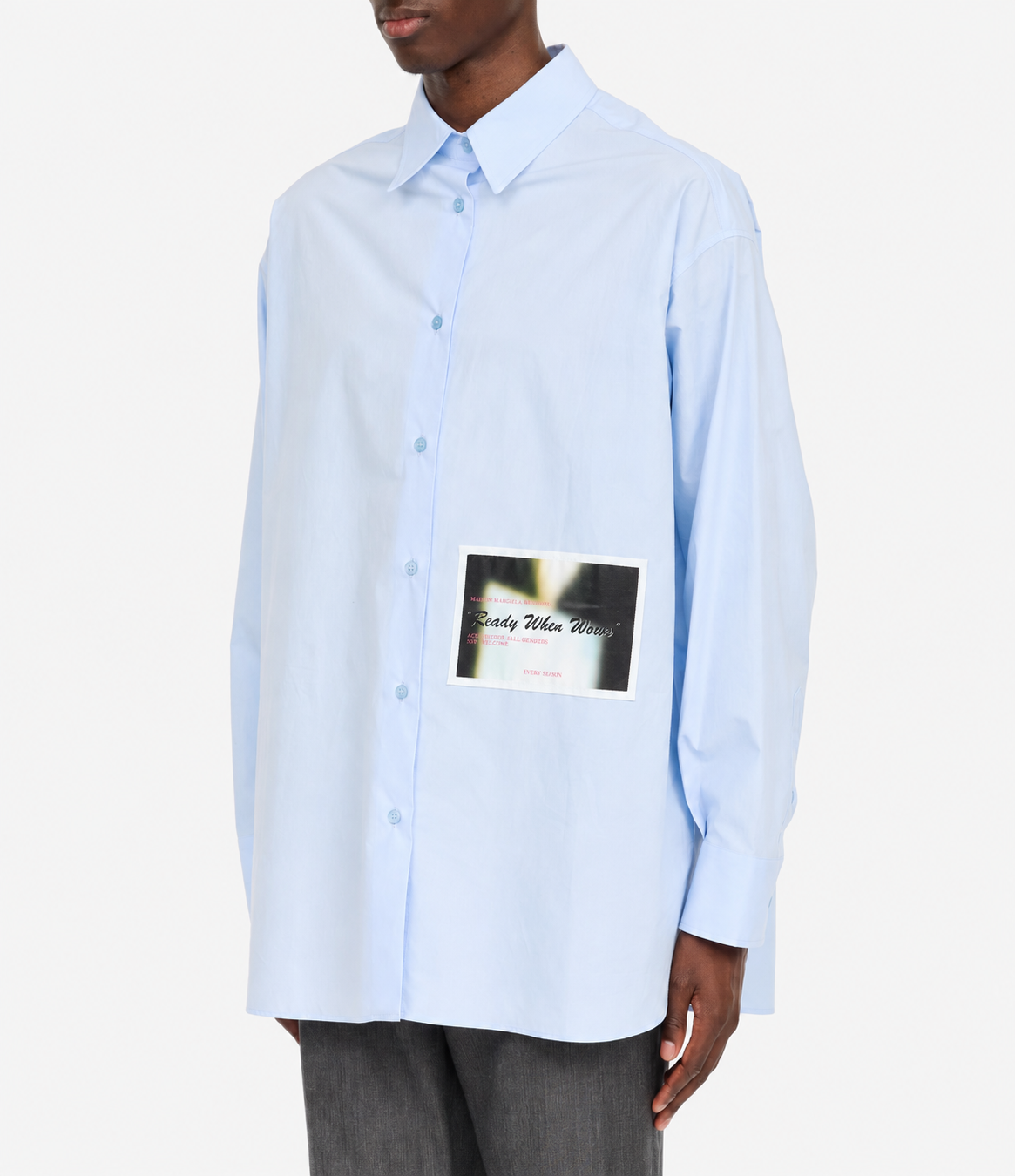 MM6 Maison Margiela ( エムエムシックス ) / Cotton poplin shirt with patched Light Blue