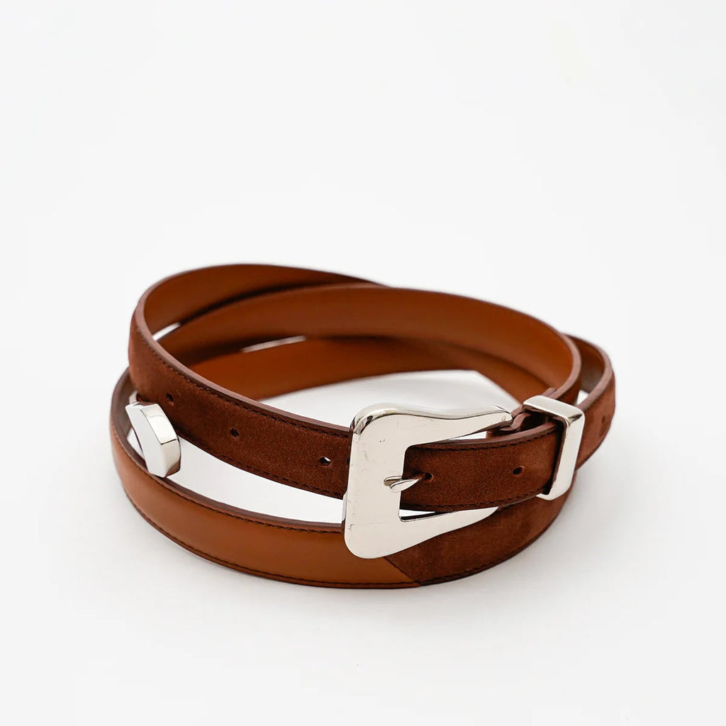 ITTI (イッチ) / Metal by The Letters SLIM WESTERN BELT STNB Brown